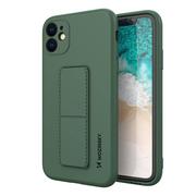 Etui i futerały do telefonów - Wozinsky Kickstand Case elastyczne silikonowe etui z podstawką iPhone SE 2022 / SE 2020 / iPhone 8 / iPhone 7 ciemnozielony - miniaturka - grafika 1