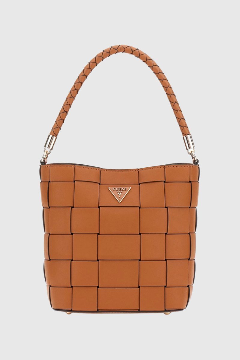 GUESS Brązowa torebka damska Maylee Bucket
