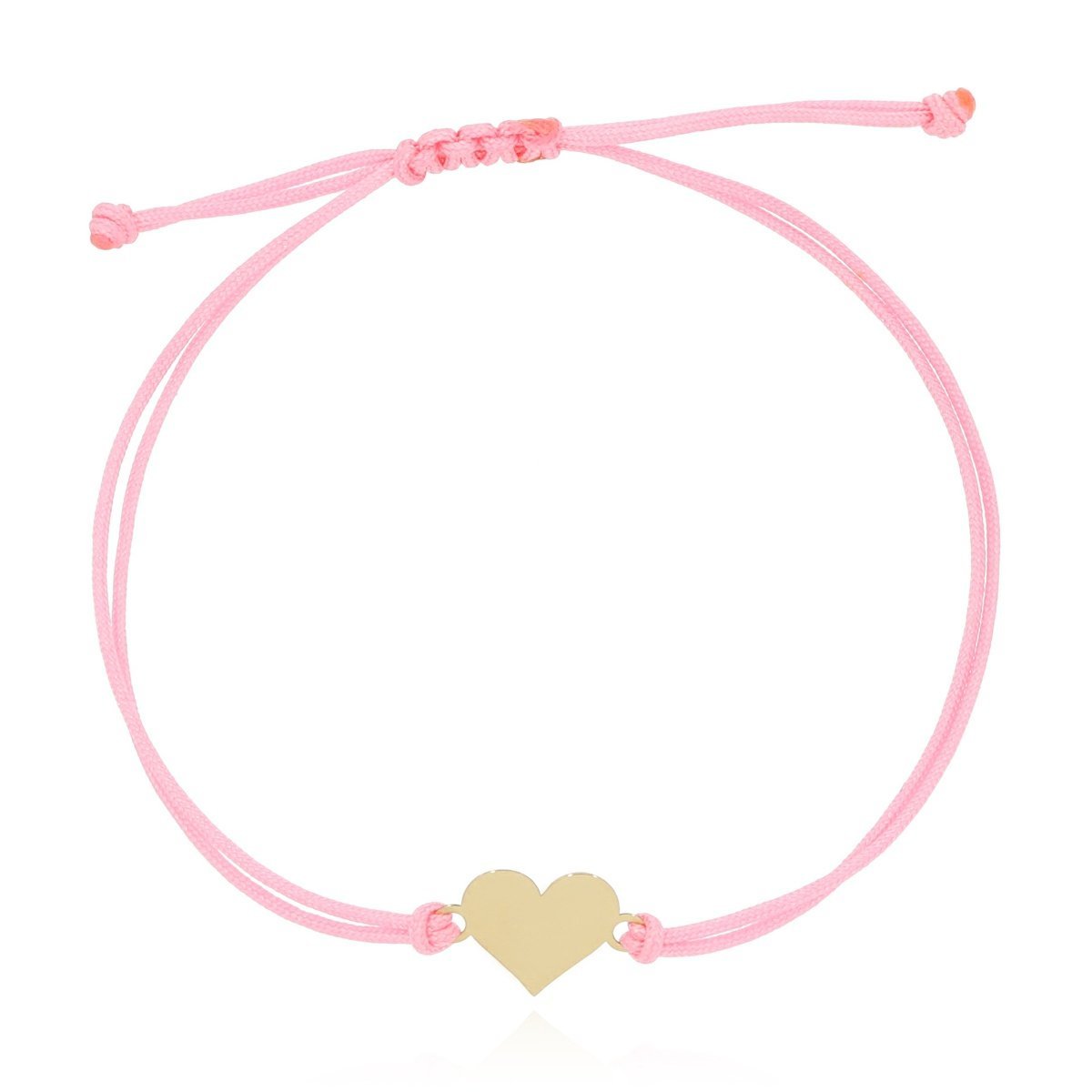 Bransoletka różowy sznurek pełne serce pr. 585