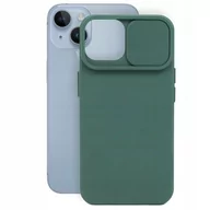 Etui i futerały do telefonów - Etui do Apple iPhone 14 SILICONE LENS pokrowiec case zielon - miniaturka - grafika 1