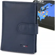 Portfele - Portfel skórzany męski mały pionowy z flagą granatowy RFiD Beltimore D53 - miniaturka - grafika 1