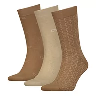 Skarpetki damskie - Calvin Klein Męskie skarpety na prezent (3 sztuki), Caramel Combo, rozmiar uniwersalny - miniaturka - grafika 1