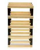 Stojaki na wino - Regał Na Wino Stojak Na 8 Butelek Szklanych/ Pet — Rw-8/ 2X4 — Surowy Naturalny Metal + Drewno Rw-8-2X4-8 / Wamar-Sosenka - miniaturka - grafika 1
