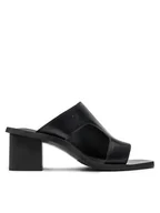 Klapki i japonki damskie - Calvin Klein Jeans Klapki 5 Heel Sandal Lh Mg Mtl YW0YW01500 Czarny - miniaturka - grafika 1