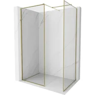 Ścianki i drzwi prysznicowe - Mexen Kioto-F ścianka prysznicowa Walk-in z ramką 130 x 110 cm, transparent 8 mm, złota - 800-130-202-04-50-110 - miniaturka - grafika 1