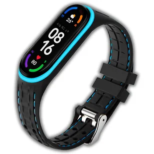 Opaska pasek sportowy Vanfone do Xiaomi Mi Band 5/6, Amazfit Band 5, czarno-niebieski - Akcesoria do smartwatchy - miniaturka - grafika 1