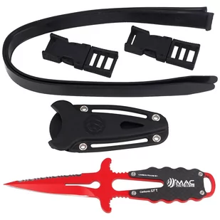 Nóż nurkowy MAC Carbon Fiber, Red PTFE W 1.4060 (APN09.CF) - Noże - miniaturka - grafika 3