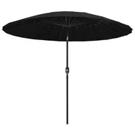 Parasole ogrodowe - vidaXL Lumarko Parasol ogrodowy na słupku aluminiowym, 270 cm, czarny 47310 - miniaturka - grafika 1