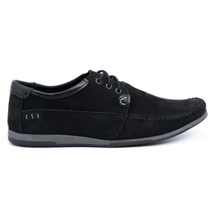 Buty Męskie skórzane mokasyny 875 czarny nubuk - Komodo - Mokasyny męskie - miniaturka - grafika 1