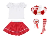 Dresy i komplety dla dziewczynek - ZESTAW NARODOWY BIAŁO-CZERWONY 98-110 5el - miniaturka - grafika 1