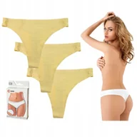 Majtki damskie - Stringi Damskie Laserowo Cięte Zestaw 3Szt MORAJ r. XL - miniaturka - grafika 1