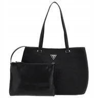 Torebki damskie - GUESS Torebka Damska Torba na ramię Czarna Duża Poliuretan Elegancka - miniaturka - grafika 1