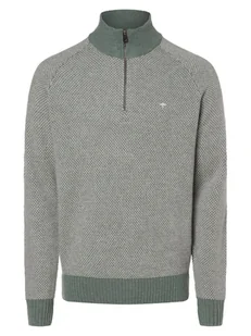 Fynch-Hatton Męski sweter z mieszanki wełny merino i kaszmiru Mężczyźni Wełna merino zielony wzorzysty, L - Swetry męskie - miniaturka - grafika 1