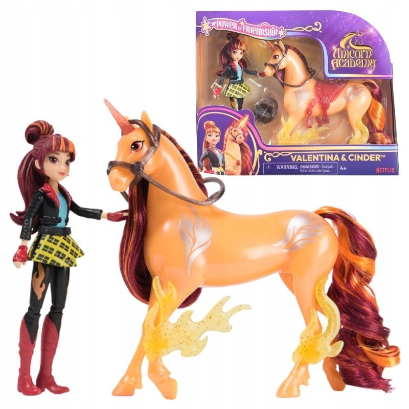 UNICORN ACADEMY ZESTAW FIGURKI VALENTINA I JEDNOROŻEC CINDER + AKCESORIA