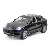Zabawki zdalnie sterowane - PORSCHE CAYENNE S METALOWY MODEL SAMOCHODU 1:24 DŹWIĘK ŚWIATŁO CZARNY - miniaturka - grafika 1