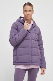 adidas kurtka puchowa damska kolor fioletowy zimowa - Kurtki damskie - miniaturka - grafika 1