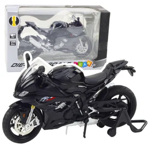 Motocykl Sportowy Metalowy Światła Dźwięki Czarny S1000 1:12 - Samochody i pojazdy dla dzieci - miniaturka - grafika 1