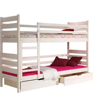 Łóżka dla dzieci i młodzieży - Łóżko Piętrowe Darek Dolmar Sosna Barwiona na Biel - miniaturka - grafika 1