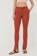 Spodnie damskie - Tiger of Sweden spodnie damskie kolor pomarańczowy fason cygaretki high waist - - miniaturka - grafika 1