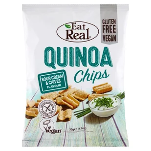 Eat Real Eat Real Chipsy z mąki Quinoa o smaku kwaśnej śmietany i szczypiorku - 30 g - Chipsy - miniaturka - grafika 1
