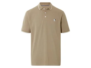 LIVERGY® Koszulka polo męska z bawełny (Beżowy, S (44/46)) - Koszulki męskie - miniaturka - grafika 1