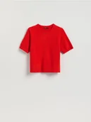 Swetry damskie - Reserved - Wełniany sweter - czerwony - miniaturka - grafika 1