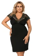 Bielizna nocna - Luksusowa koszulka dla pełnych kobiet Tess czarna 5XL - Pudełko podarunkowe - miniaturka - grafika 1