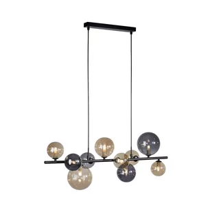 Paul Neuhaus Lampa wisząca Art Deco czarna z dymionymi i złotymi 10 punktami - Wess - Lampy sufitowe - miniaturka - grafika 1