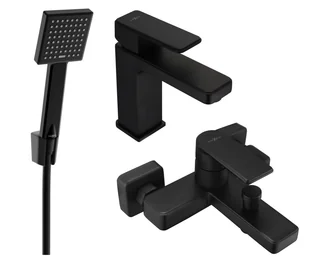 Mexen Mino R45 zestaw wannowy, czarny - 72403R45-70 - Zestawy baterii łazienkowych - miniaturka - grafika 1