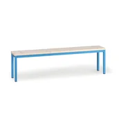 Meble do szkół i przedszkoli - B2B Partner Ławka do szatni, siedzisko - listwy, długość 1500 mm, niebieska 179334 - miniaturka - grafika 1