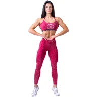 Spodnie sportowe damskie - Legginsy damskie Nebbia NEBBIA x OLYMPIA Washed High Waisted Leggings LEGACY 777 red S - miniaturka - grafika 1