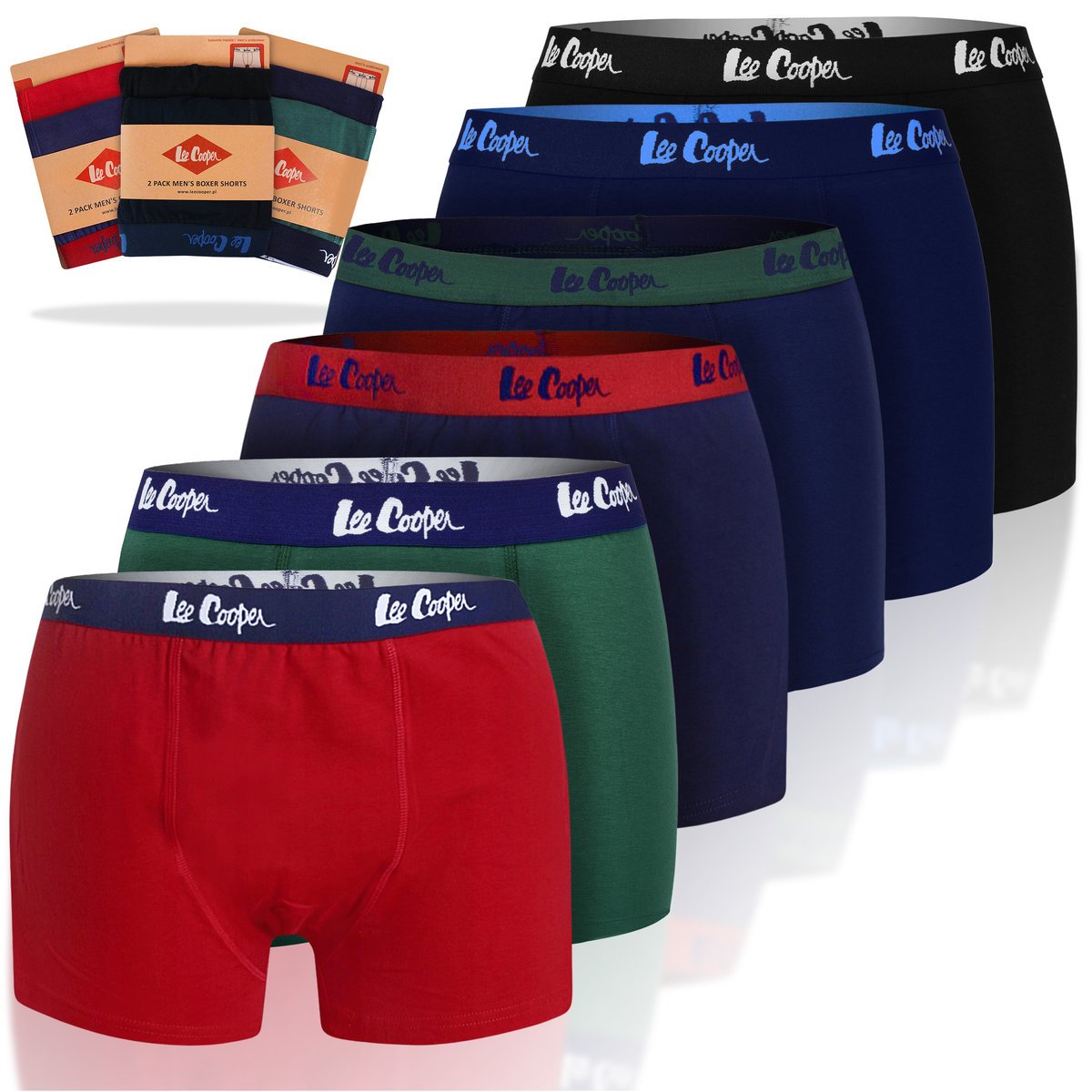 Lee Cooper Bokserki Męskie Bawełna 9505 6 sztuk Rozmiar XL
