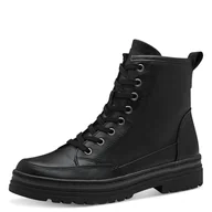 Kozaki damskie - Marco Tozzi Damskie buty Bootie Laced 2-25261-43, modne kozaki, czarne, 38 EU, czarny, 38 EU - miniaturka - grafika 1