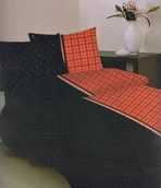 Pościel - Faro, Pościel bawełniana 220x200+2x70x80 ,Czarno-czerwony - miniaturka - grafika 1