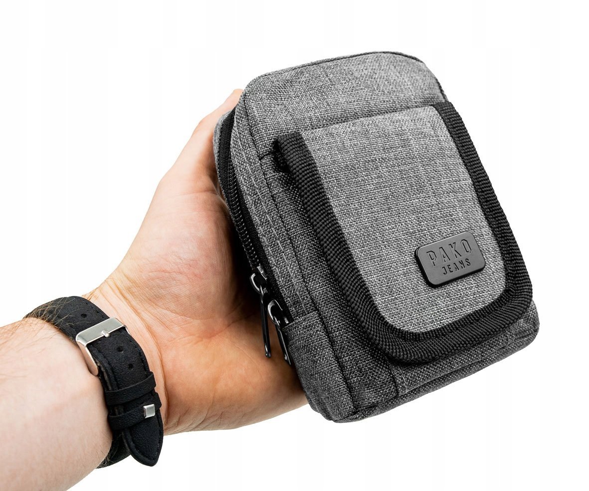 Mini Saszetka Do Paska Etui Na Drobiazgi Klucze Szara Pako Jeans