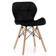 Krzesła - krzesło DURO skandynawskie welurowe czarne - miniaturka - grafika 1