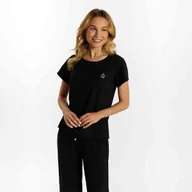 Koszulki i topy damskie - T-Shirt damski Golden Queen, czarny/Golden queen - miniaturka - grafika 1