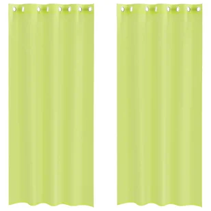 vidaXL Zasłony woalowe z przelotkami 2 szt. Jabłkowo-zielone 140x245cm - Zasłony - miniaturka - grafika 1
