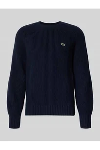 Sweter z dzianiny o kroju regular fit z czystej wełny - Lacoste - Swetry męskie - miniaturka - grafika 1