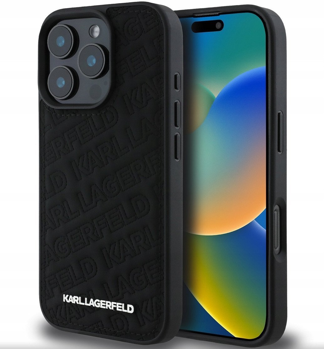 Karl Lagerfeld Pu Quilted Pattern Case For Iphone 16 Pro Black/Czarne