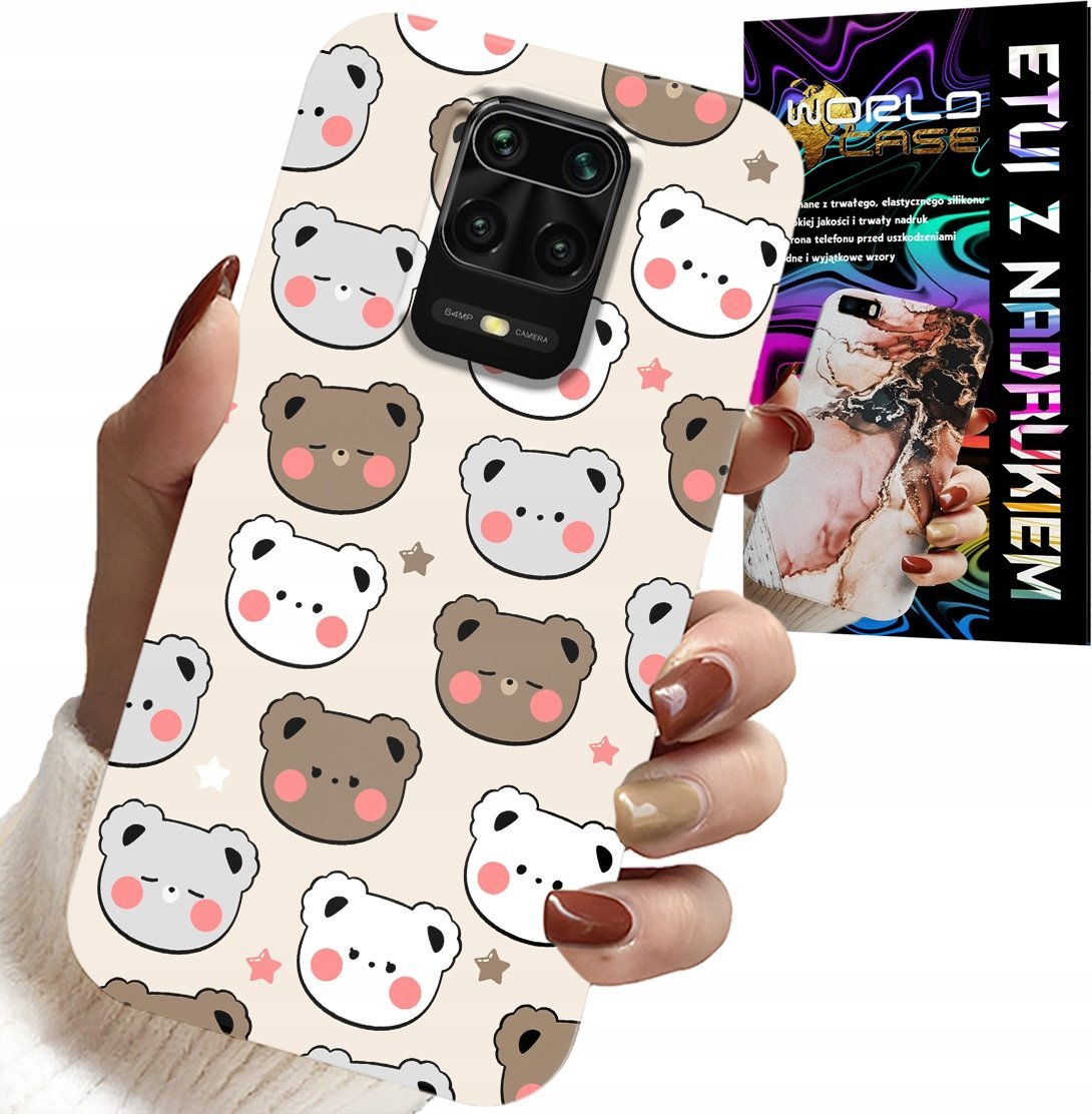 ETUI DO XIAOMI NOTE 9 PRO / 9S - MIŚ MISIE WZORY DLA NAJMŁODSZYCH + SZKŁO