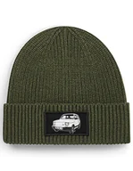 Czapki damskie - Czapka zimowa beanie auto samochód "Maluch Fiat126p" Military Green - miniaturka - grafika 1