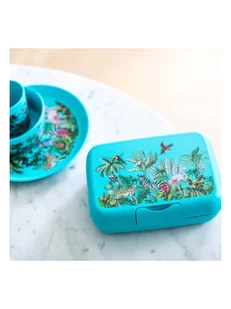 koziol Pojemnik "Candy Jungle" w kolorze turkusowym na lunch - 19 x 6,5 x 13,5 cm - Sztućce dla dzieci - miniaturka - grafika 1