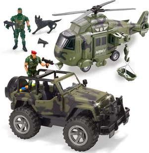ZESTAW ZABAWEK ZABAWKI WOJSKOWE WOJSKO CIĘŻARÓWKA HELIKOPTER DLA DZIECI - Zabawki zdalnie sterowane - miniaturka - grafika 1