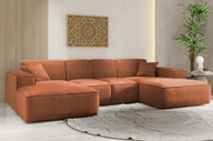 Narożniki - Sofa w kształcie U SIENA narożnik tkanina Poso ceglany - miniaturka - grafika 1