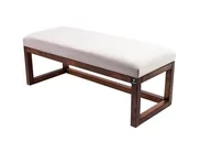 Ławki do przedpokoju - Emra Wood Design, Ławka na buty LPG-2 90 cm, orzech siedzisko gładkie, srebrny - miniaturka - grafika 1