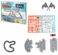Zabawki zdalnie sterowane - SKŁADANY ZABAWKOWY TOR WYŚCIGOWY PUZZLE WYŚCIGOWE Z AUTKIEM ZNAKI DROGOWE - miniaturka - grafika 1