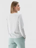 Koszulki sportowe damskie - Damski longsleeve basic 4F 4FWMM00TLONF431 - szary - miniaturka - grafika 1