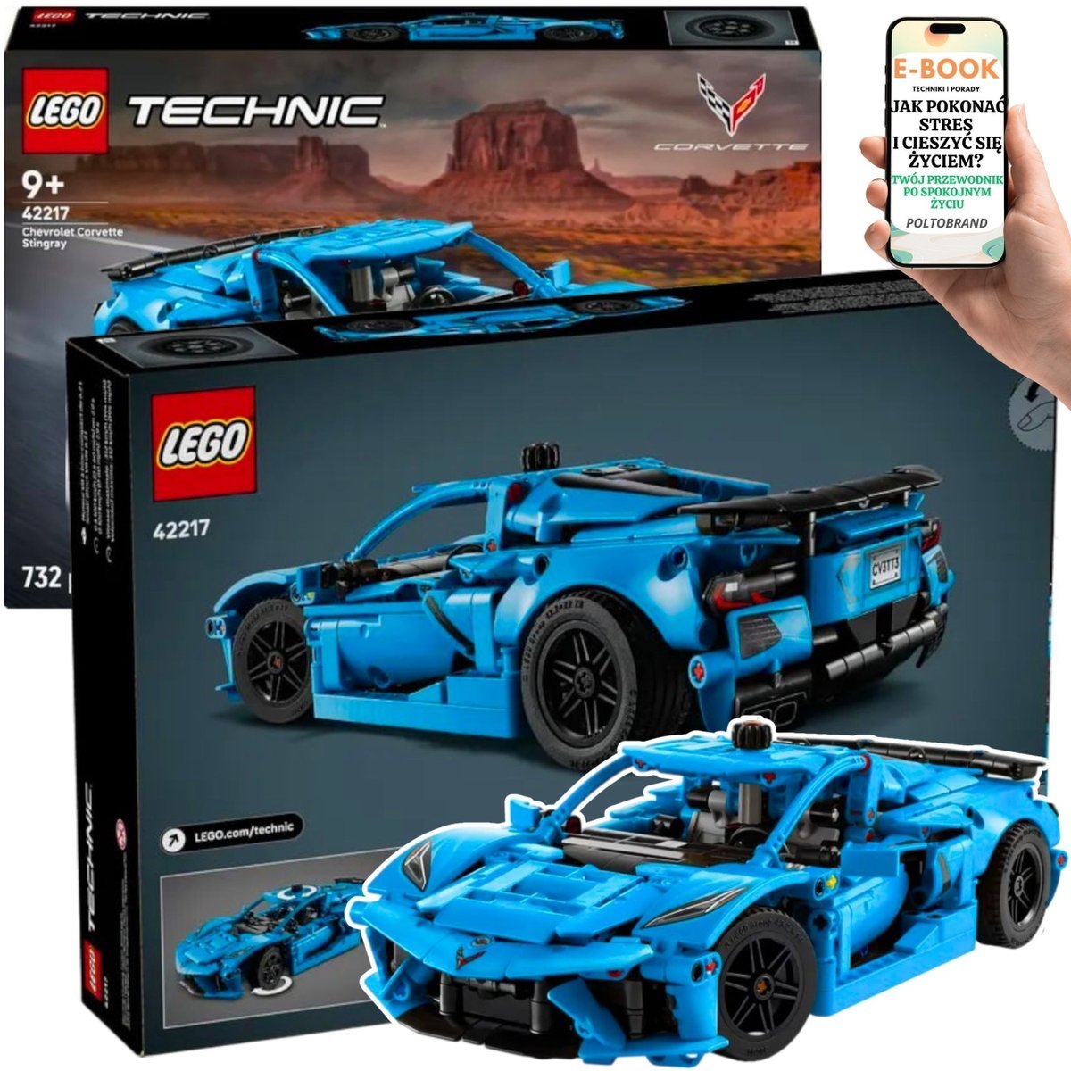 KLOCKI LEGO® TECHNIC SAMOCHÓD CORVETTE – Realistyczny Model + Ruchomy Silnik – PREZENT URODZINOWY DLA CHŁOPCA LUB DZIEWCZYNKI + EBOOK-1