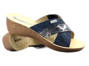 Lekkie, wygodne klapki damskie - INBLU GL-55, granatowe - Inblu - Klapki i japonki damskie - miniaturka - grafika 1